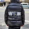Дизайнерские мужские пальто Maya Black Puffer Jacket Frgmt Back Earth Print Winter Parka Women