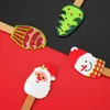 Silikonkräm spatel julgran Santa Claus Snowman Cake Mixing Batter Scraper Kök bakverktyg med trähandtag