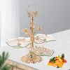 Gerechten Borden Luxe 3 Tier Glas Fruit Lade Snoep Cupcake Dienblad Houder Aanrecht Bureau Dessertbord Schotel Display Thuis Keuken