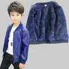 Осенние мальчики кожаная детская куртка флисовая куртка для мальчиков Coats Kids Jutd Bab