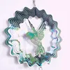 Decoratieve objecten Figurines 3D Hummingbird Wind Chimes Crystal Sun Catcher glas in lood Gla -hangers Garden Decoratie Birds Spinner Home Dec