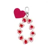 Anahtar zincir moda boncuklu bilezik kalp şeklinde anahtarlık kadınlar için kız sevimli çanta kolye aksesuar araba anahtarlık arkadaşı çift hediye enek22