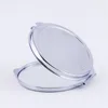 DIY compõem Espelho 2 Face Sublimação em branco chapeado folha de alumínio garota presente cosmética metal compacto presente espelhos casa mulheres homens zza12809