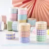 Macaron Colors Adhesive Tapes Diy Hand Account Tools Scrapbook Diary Stripe Grid Paper Adhesives Tape Home Decer Sticker 2016 BH6957 TYJ