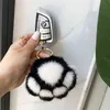 Fashion Plush Cat Claw Keychain Cute Fur Ball Key Pendant mitation Key Chains Luxury Bag Pendant with Car and Key AA220318