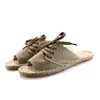 Pantoufles en lin plat toile pêcheur mâle dieu chaussures d'intérieur absorbant la sueur respirant sandales décontractées J220716