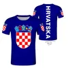 كرواتيا تي شيرت ديي اسم مخصص مجاني رقم hrv t قميص الأمة علم البلد كرواتي Hrvatska Republic Print p o clothing 220615gx