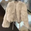 2021 Ny Autumn Winter Mink Hair Small Fragrance Stitching Plush Coat England Style Women Fur Short Coat Thin Faux Fur T220716