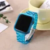 ساعة ذكية الساعات الرياضية TPU Crystal Color Clear Watchs Band Strap for Apple iWatch 38 40 42 44mm Smartwatch العصابات