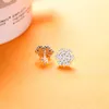 Full CZ Diamond Sparkling Snowflake Stud Earrings Womens Wedding Present Designer smycken med originalboxuppsättning för Pandora 925 Stelring Silver Earring