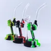 8.5 '' LED siliconen bong waterpah dikke rook glazen water pijpen niet-vervagende gloed in de donkere kleurrijke shisha dab rigbubbler bongs met geschenkdoos