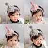Haaraccessoires HoneyHerry Children's Baby Birthday Hats Clips Glitter Star Garenhoofdtraden Crownhair