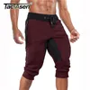 TACVASEN été hommes coton Shorts course entraînement Joggers pantalons de survêtement 3/4 pantalon maille pêche Camping gymnase sous le genou 220318