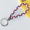 39 Colors Braided Leather Rope Keychain Car Decor Keyring Metal Ropes Rings KeyChain Couple Keyrings Storage Bag Accessories BH6322 TYJ