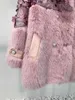 2021 hiver nouvelles dames mode doux Style Patchwork fourrure veste femmes élégant diamants bureau dame épaissi chaud manteau de fourrure T220810