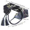 Cintos japoneses retrô tassel quimono cinturão mulheres wide coreset cummerbunds moda moda floral impresso yukata sash gravata de estilo étnico cinto de cinto de estilo étnico