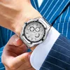 New Steel Band Calendar Quartz Luxury Men's Automatic Watch Stainless Steels Business Sports Men Watchs