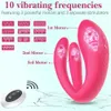 Par vibrator trippel vagina stimulator med trådlös fjärrkontroll sexig leksak för kvinnor penis klitoris massage kvinnlig klimak