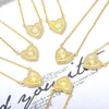 Цепочки милое сердце начальное ожерелье для женщин Золото Цвет Циркона Название кольца кольцевые украшения Bijoux Femmechains