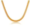 18K Gold Plated Hip Hop 6mm thick flat snake chain men's Necklace