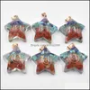 Charms Healing Seven Chakra Five Pointed Star Retro Colorf Natural Amethysts Lapis Lazi 7 Colors Stone Pendants Carshop2006 DHS