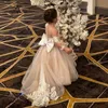 Designer Kids 'Dresses in pizzo Tulle Flower Girl Dresses Big Bow Sash Gowns First Communione