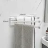 Crochets Rails salle de bain espace porte-serviettes support de Rail noir pivotant barres rotatives supports support mural luminaire économie matériel crochets