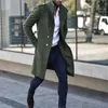 Men's Trench Coats Designer Men British Style Lapel Neck Long Sleeve Loose Casual Solid Color Man OuterwearMen's