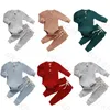 Clothing Sets Autumn Born Baby Boys Girls Long Sleeve O-neck Romper Pants Leggings Toddler Infant Ribbed Knitted Outfits Clothes SetsClothin