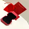 Classic Red Designer Jewelry Box Set High Quality Cardboard Ring Necklace Bracelet box Included Cericate Flannel and Tote Bag1324074