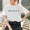 ZOGANKIN Summer Women Short Sleeve Leisure Top ee Friends Letters Printing Black Shirt Casual Ladies Female Shirts 220628