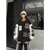 Herrjackor Street Retro Letter broderi Baseball Uniform Cotton Bomber Jacka Kvinnor Vinter Löst AllMatch Casual Thicked 220906