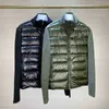 09ut Winter Men mode Down Jackets Wool Sticked och 90% White Duck Padding Patchwork Zipper Up Cardigan Man Autumn Coats