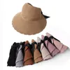 Hüte mit breiter Krempe, Damen-Strohhut, großer zusammenklappbarer Sonnenschutz, Fischer-Sommer-Visiere, faltbare große Sonnen- und Strandhüte