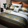 Light Luxury Solid Color Bedding Four Piece Set Bed Sheet 160 Thread Count Yarn Dyed Jacquard Long Staple Cotton