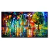 Pintura al óleo de calle de lluvia para amantes del paisaje abstracto, impresión en lienzo, póster nórdico, imagen artística de pared para decoración del hogar y sala de estar