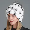 Beanie/Skull Caps Luxury Women Fur Hat For Winter Natural Rex Cap Russian Female Headgear Fashion Warme Beanies Bomber Chur22