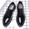 Бизнес Мужские Официальные Обувь Черная Кожа Мода Повседневная Платье Классический Оксфорд