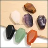 Stone Loose Beads Jewelry Natural Crystal Coffin Shape Ornaments Reiki Healing Chakra Quartz Mineral Tumbled Gemstones Gem Craft Dhiff