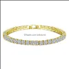 Bracelets de tennis bijoux 18K Whiteyellow Gold plaqué étincelant zircon CZ Cluster Bracelet Fashion Womens For Party Wedding22227203