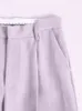 Elegant Office Lady Suits uppsättning för kvinnor Enkelknapp Bält Blazer och raka benbyxor Co Ord Set Two Piece Pants Set T220729