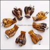 Charms Jewelry Findings Components Natural Stone Angel Rose Quartz Tigers Eye Opal Pendants Crystal Clear C Dhbgj