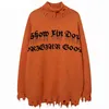 Hip Hop Coltrui Gebreide Truien Mannen Streetwear Gothic Brief Ripped Tofs Jumper Truien Vrouwen Oversized Harajuku Trui T220730