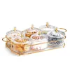 Assiette à salade de fruits secs Snack Plats Transparent Rond Dessert Bocal Plat Snacks Grille Stockage Des Aliments Conservé Plateau Boîte Couvercle Bol 220518