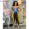 Tuta da donna Designer Fashion Casual Posizionamento Stampa Splicing Bra Strap Onesies Slim Bandage Breast Wrap Pantaloni Pagliaccetti