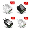 Snelle telefoonlader QC 3.0 Fast Wall Adapter 4 Ports 5V 3A voor mobiele tablet headset smartwatch