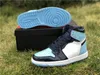 Ayakkabılar otantik 1 yüksek og unc patent asg retro wmns 1s obsidian mavi chill-beyaz basketbol spor ayakkabılar erkek kadın cd0461-401