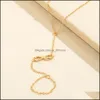 Link Chain Gold Color Plated Infinity Charms Finger Ring Link Armband för kvinnliga gåvor Vänner smycken Partihandel Drop Deliv Yydhome DHNne8