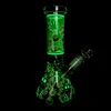 Reanice Mini Glass Bong Набор с животом Светящаяся Водопроводная труба Маленький кальян высота 20 см Вырезать 18,8 чаши