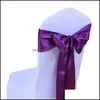 Sashes Chair Ers Home Textiles Garden Wedding Er Satin Fabric Bow Tie Ribbon Band Decoration El Party Supplies Drop Delivery 2021 Xk7Bn
